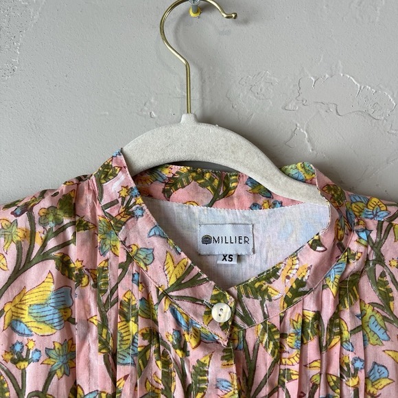 Women's Dress Millier Pink Floral Boho Cottagecore XS Peasant Lace Coquette Cute - Picture 7 of 9